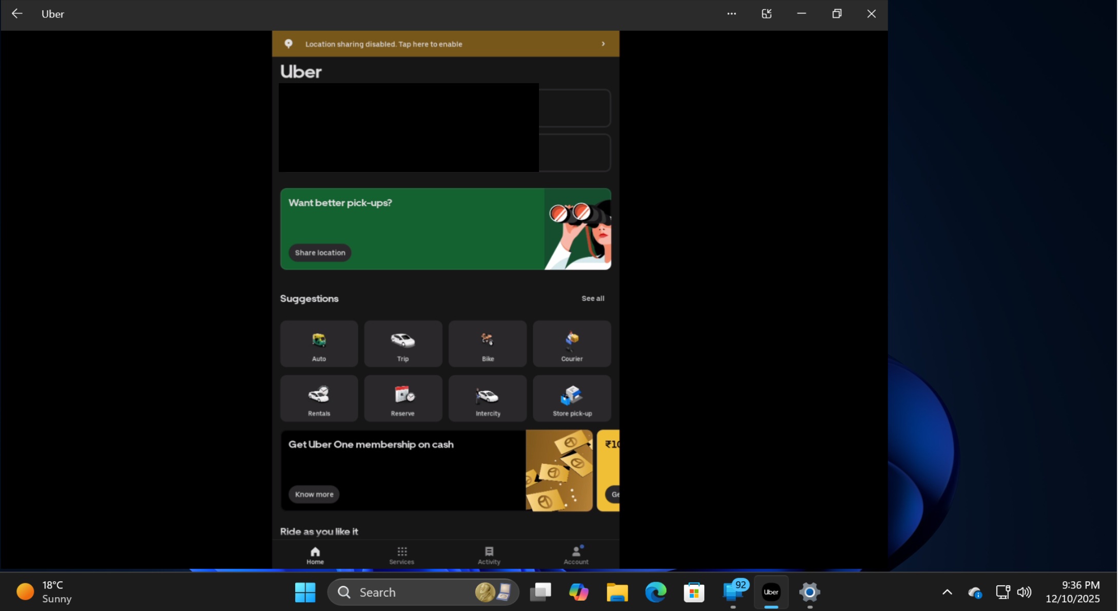 uber app extended mode phone link
