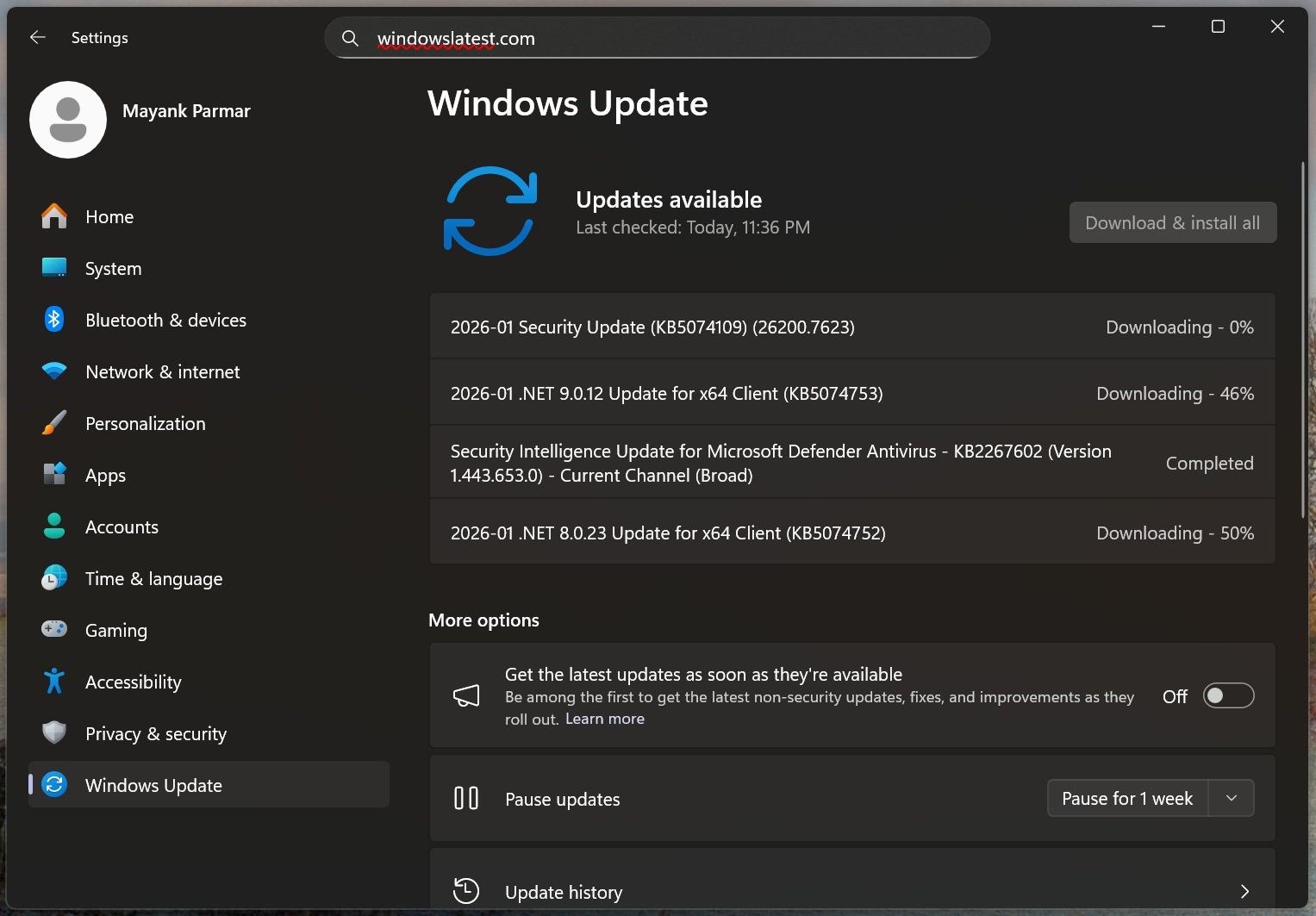 2026-01 Security Update (KB5074109) (26200.7623)