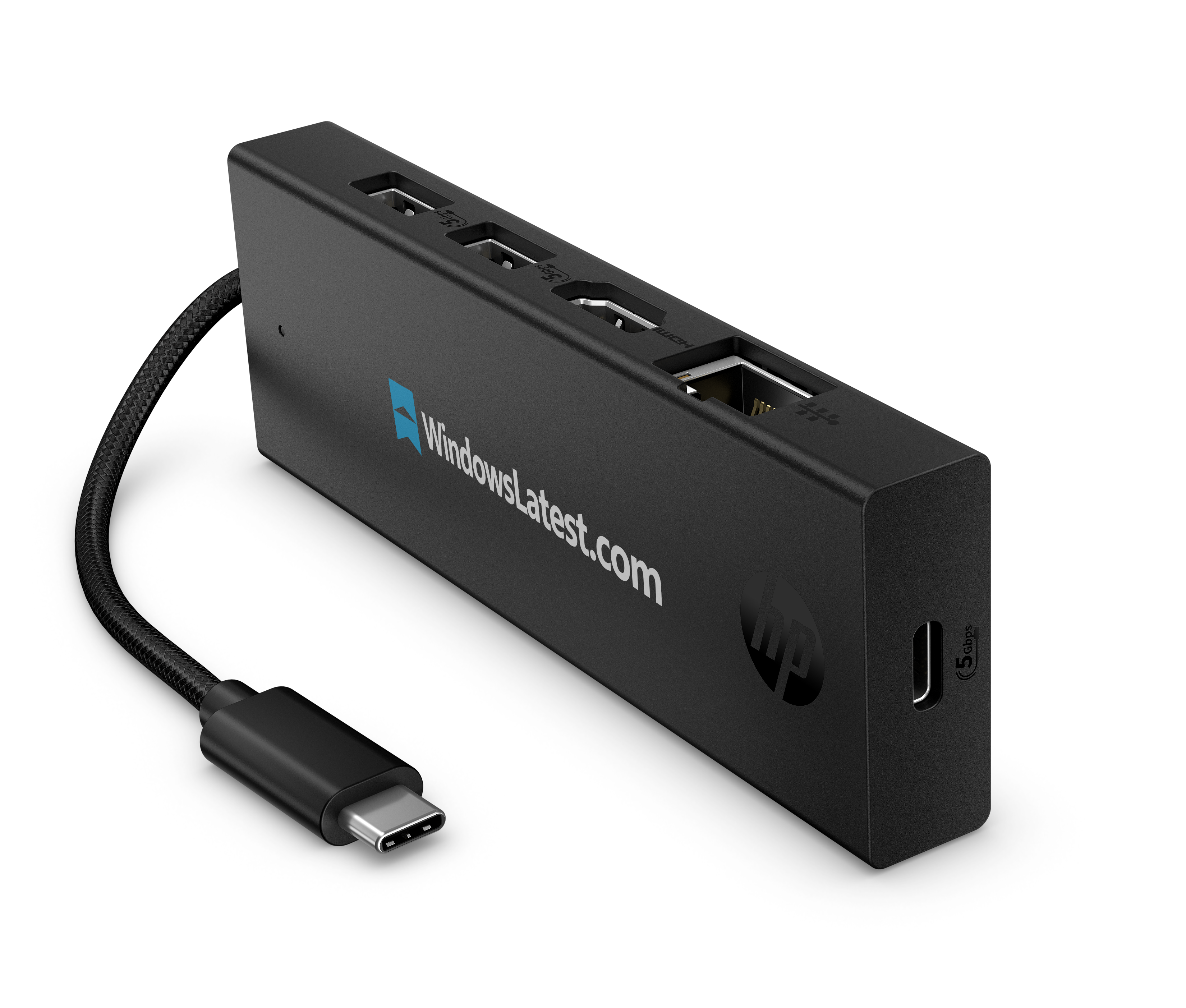 HP Portable USB-C 4K HDMI Hub Rear Top Left for CES 2026