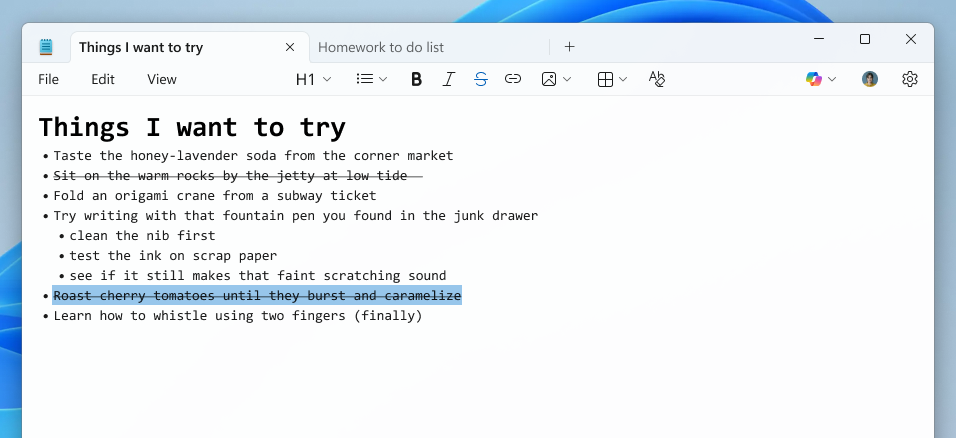 Notepad with formatting