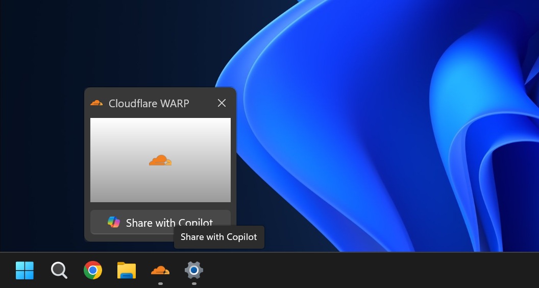 Share with Copilot for taskbar