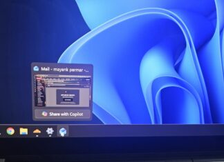 Share with Copilot on Windows 11 taskbar