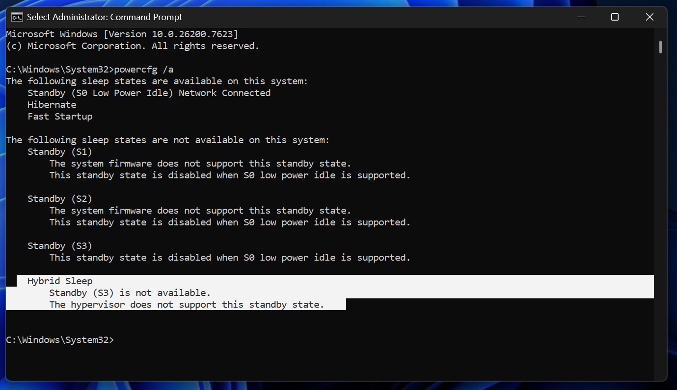 Standby S3 in Windows 11 sleep mode