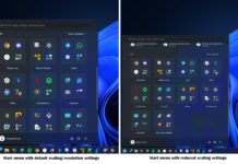 Start menu size in Windows 11