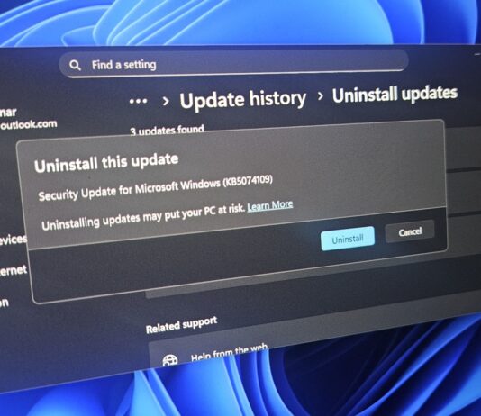Uninstall Windows 11 KB5074109