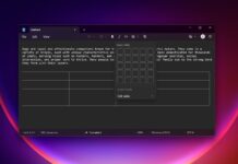 Windows 11 Notepad tables feature