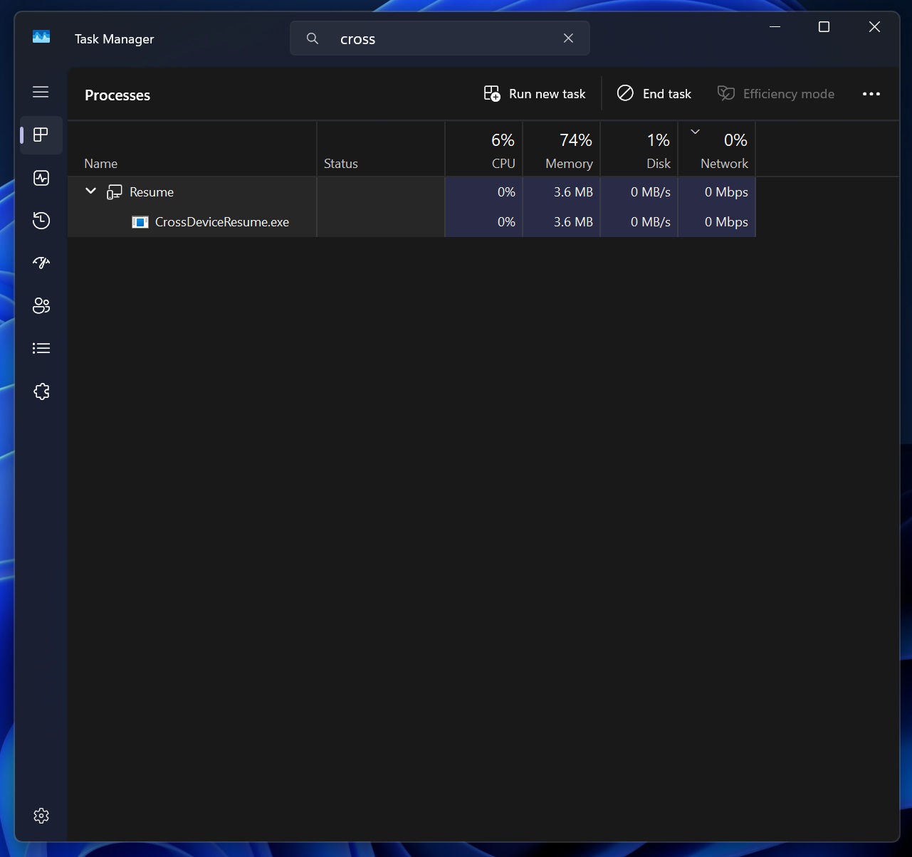 Windows 11 Resume feature
