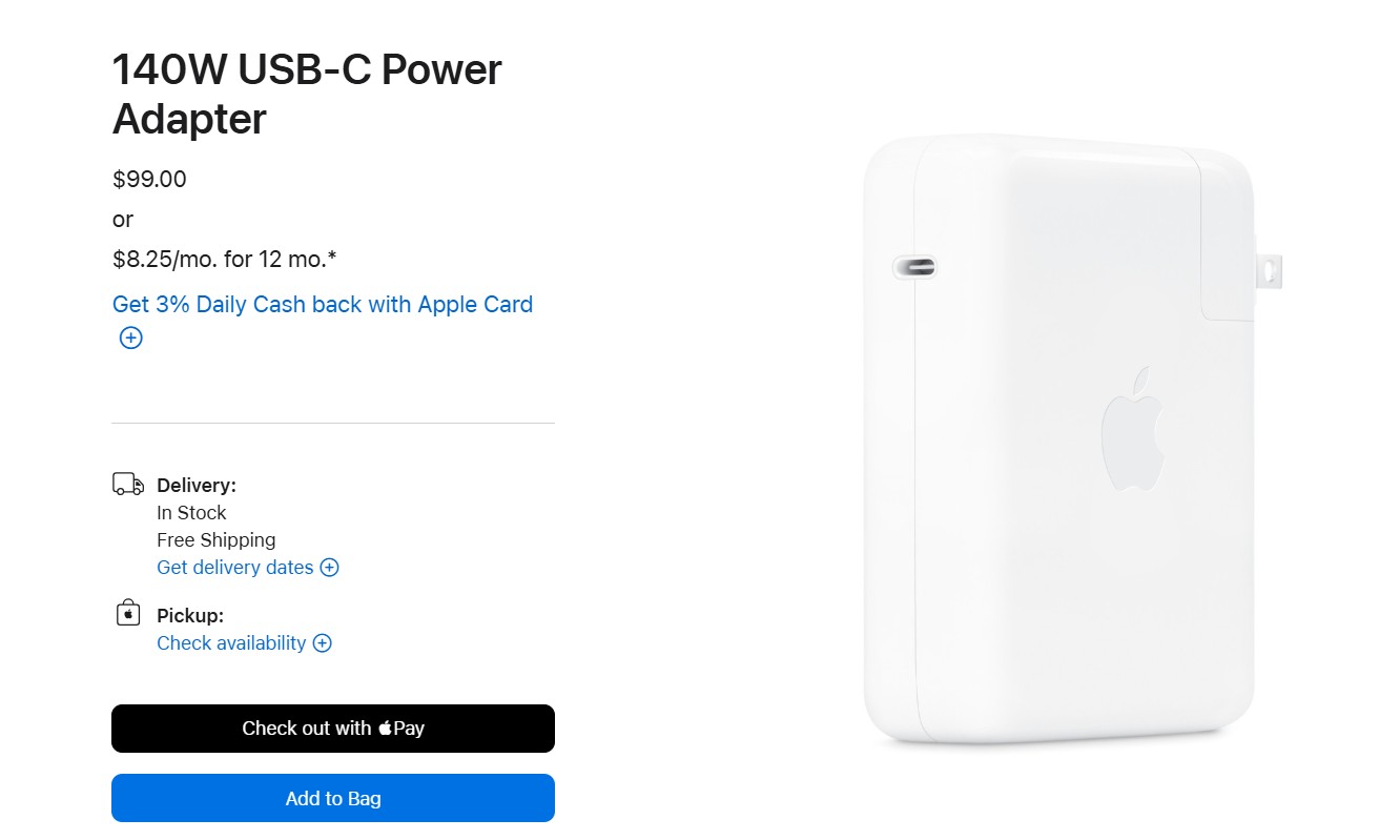 Adaptador USB-C de Apple de 140 W