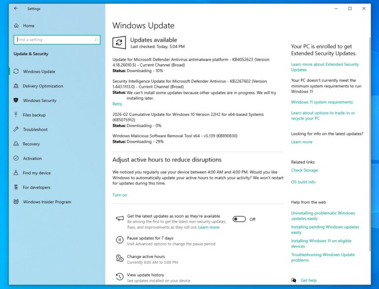 Windows 10 KB5075912 ESU out with shutdown bug fix, direct download