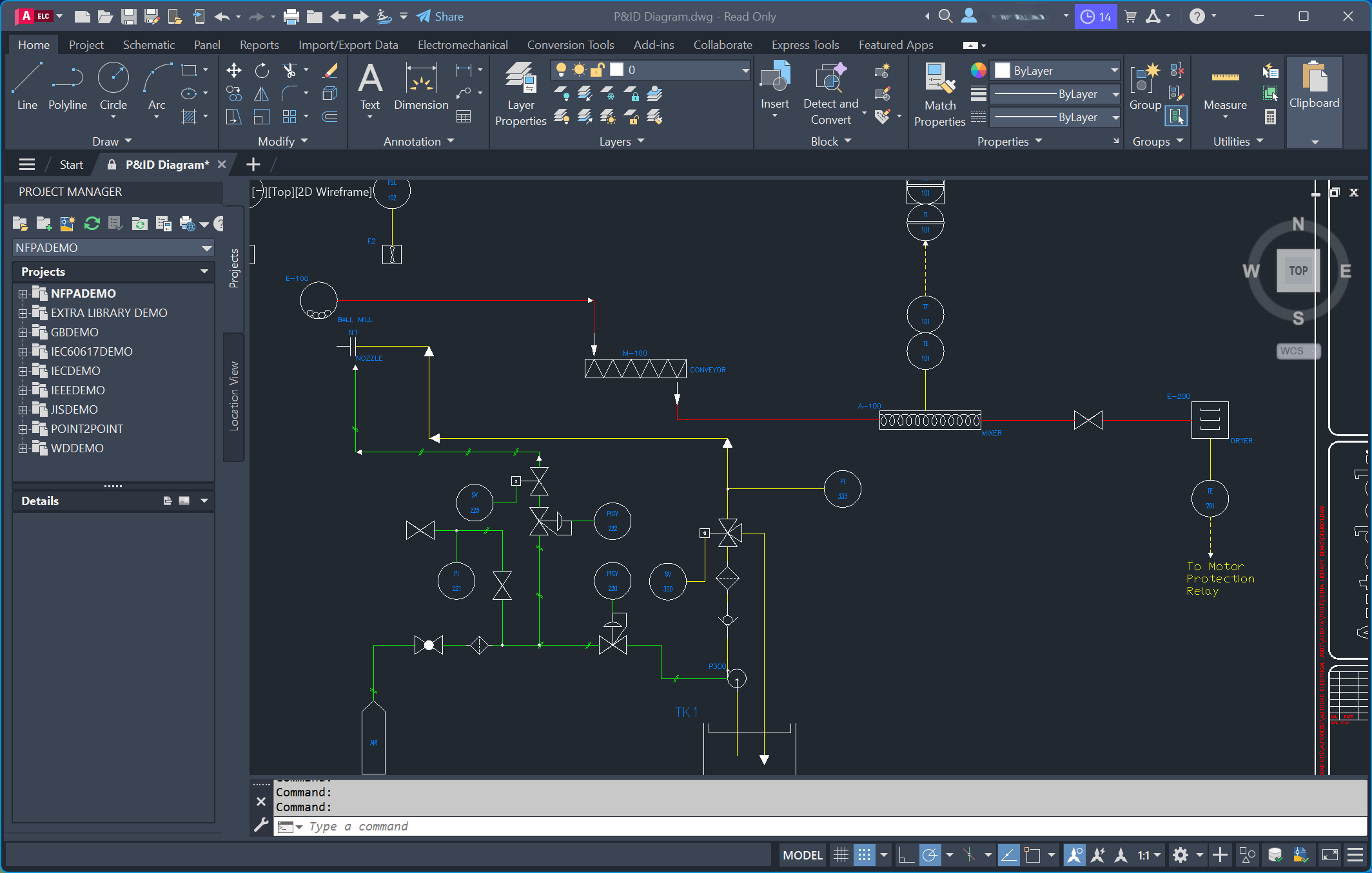 AutoCAD Electrical ejecutándose mediante emulación