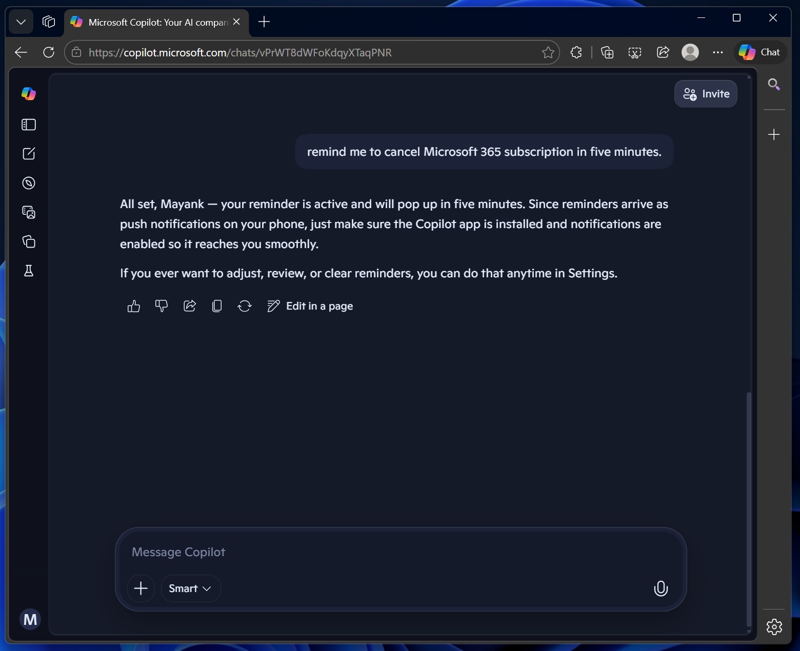 Copilot Reminder tool