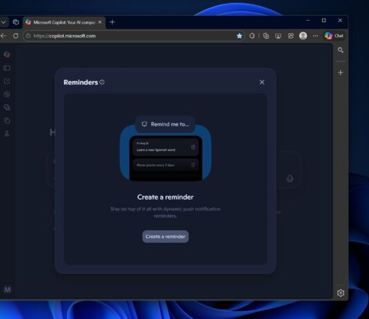 Copilot Reminders feature
