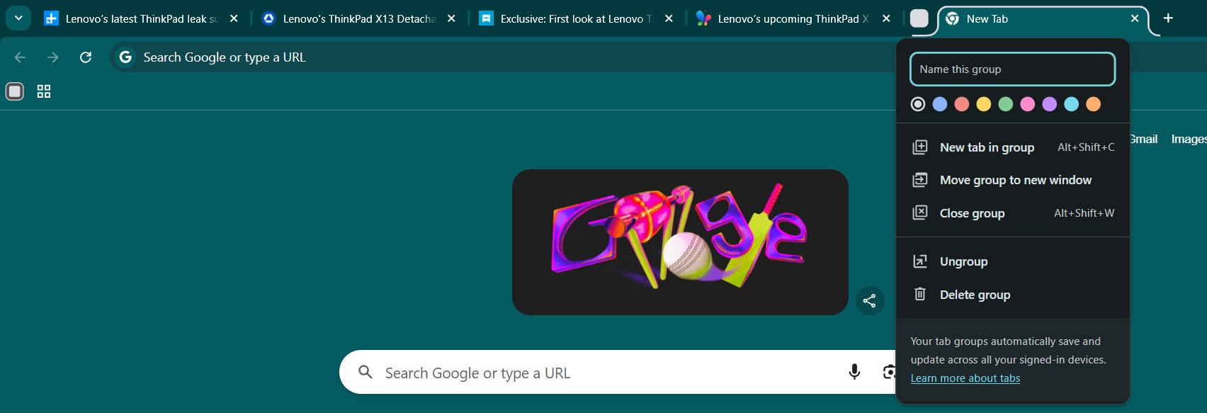 Manual Tab Grouping in Google Chrome
