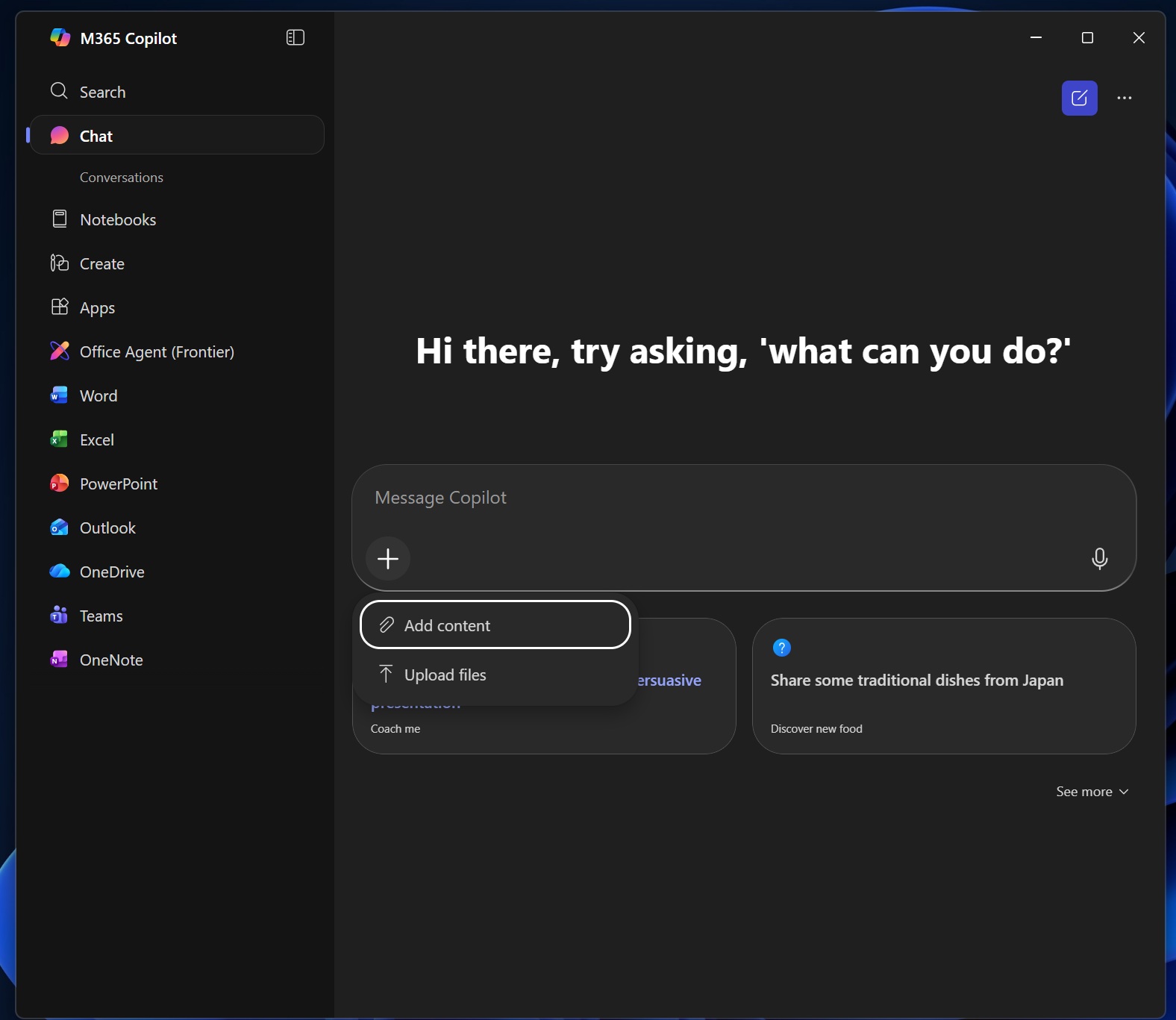 Microsoft 365 Copilot home