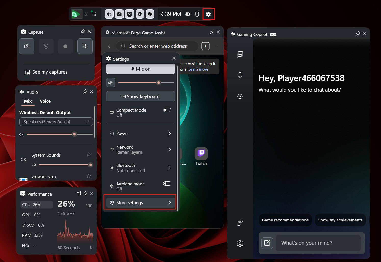 More settings in Xbox Game Bar