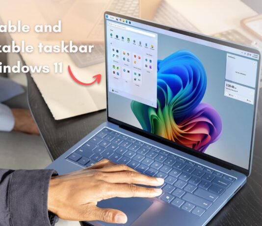Windows 11 may finally let you move and resize the taskbar in 2026 as Microsoft responds to user feedback A Surface Laptop with Taskbar on the top with left alignment