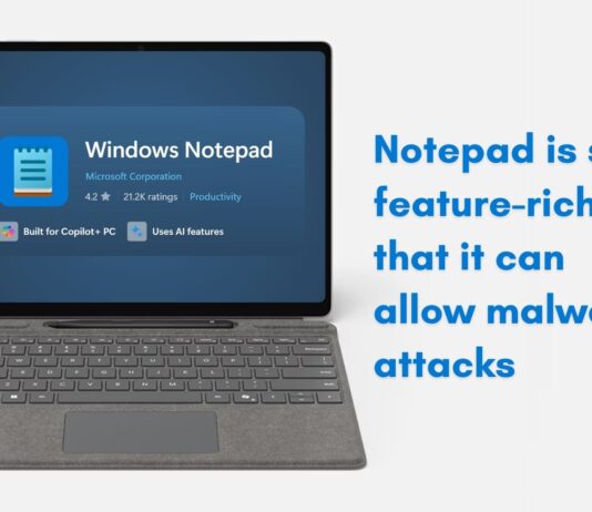 Notepad has a Remote Code Execution flaw that allows attackers to exploit Markdown links