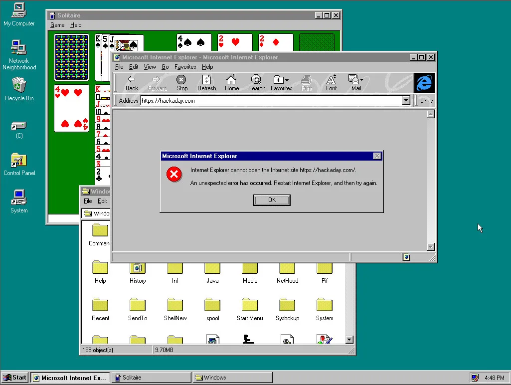 Screenshot of Windows 95