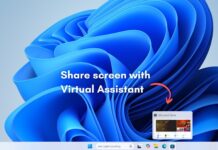 Share any window from taskbar with virtual assistant