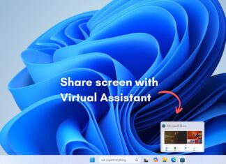 Share any window from taskbar with virtual assistant