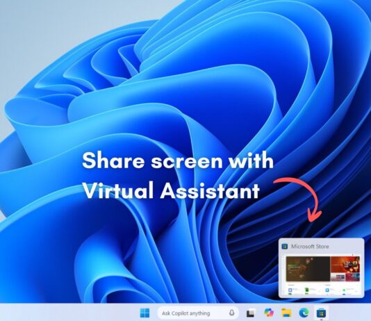 Share any window from taskbar with virtual assistant
