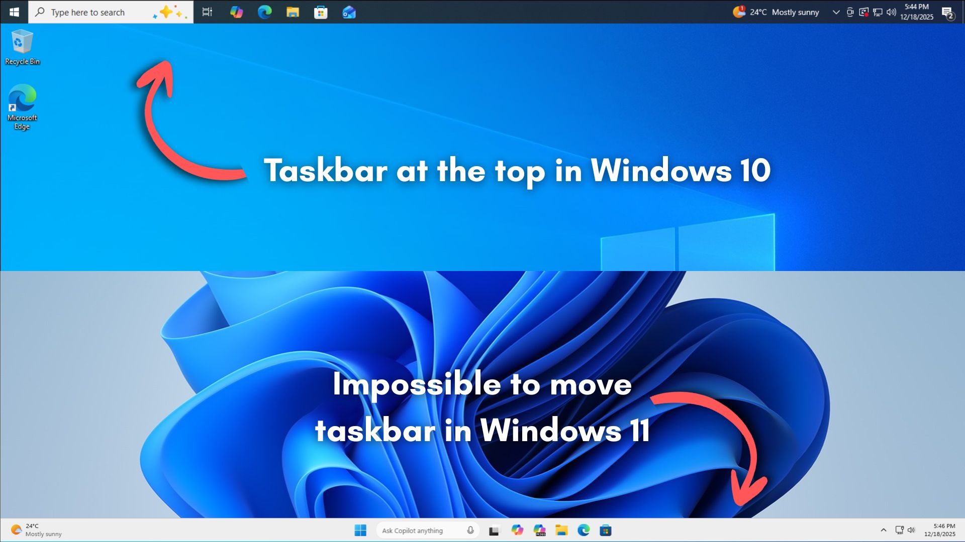 Windows 11 taskbar on the bottom