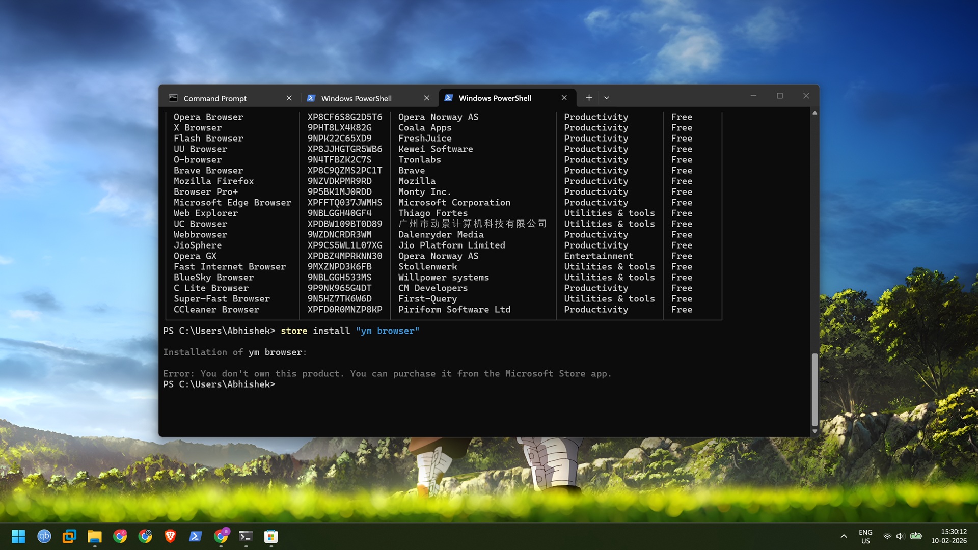 installing paid app store cli windows
