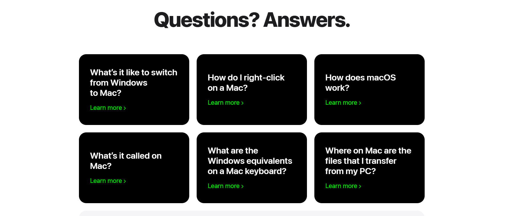 Apple's FAQ section designed to lure in Windows users