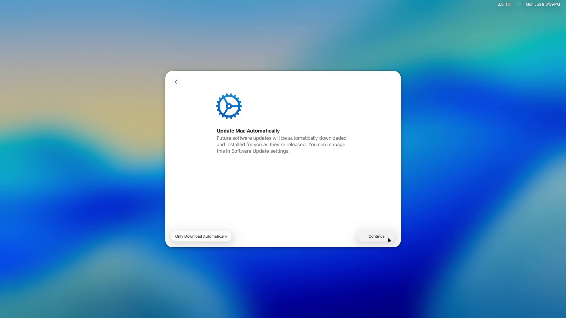 How macOS setup treats updates