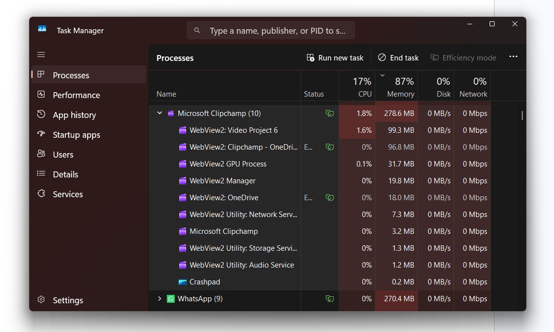 Microsoft Clipchamp is a WebView2 powered video editor