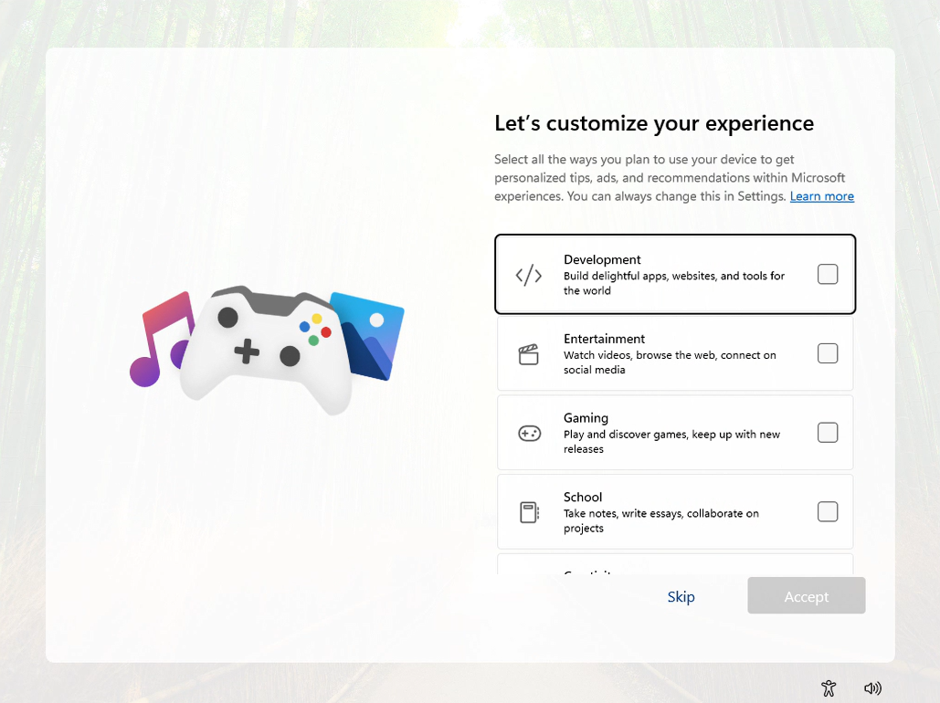 Microsoft asking what kind of ads they should show you