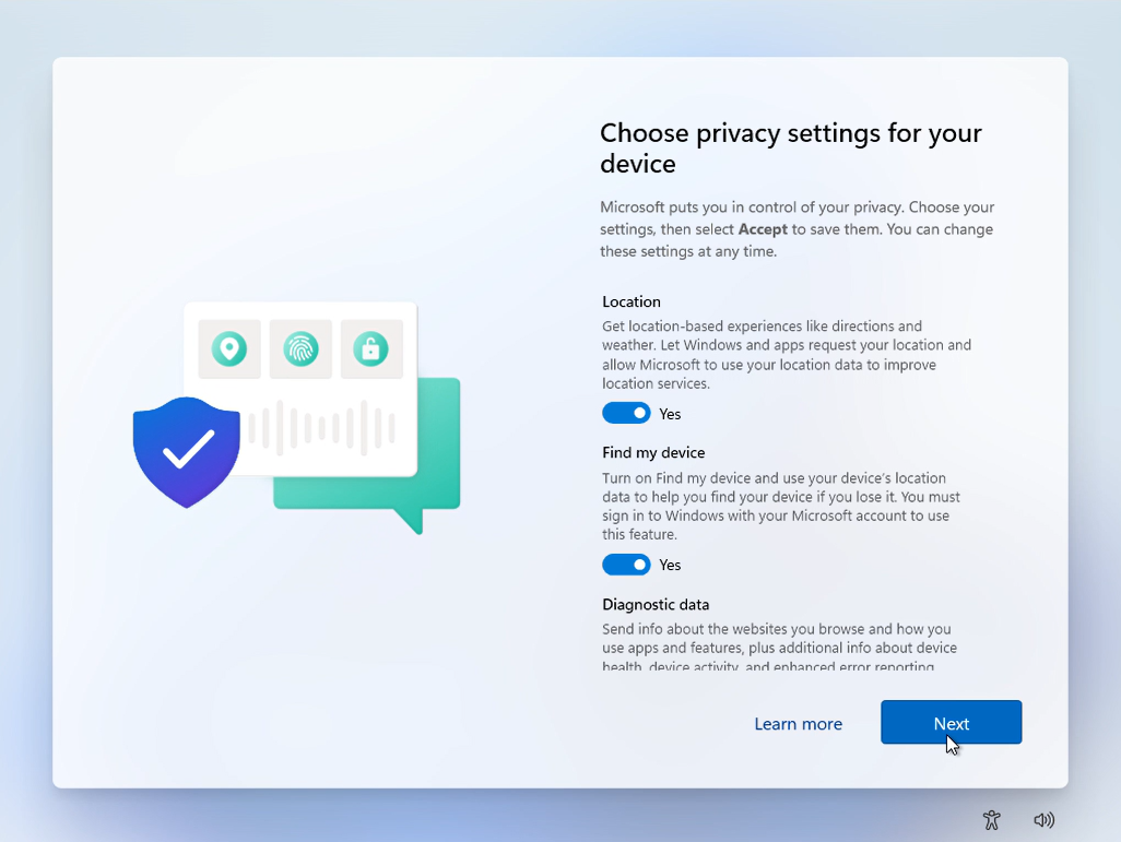 Microsoft turns on all Privacy toggles by default during Windows 11 setup
