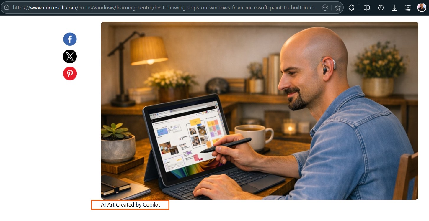 AI Art Created by Copilot tag under an image