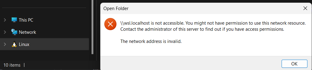 Network issue in WSL