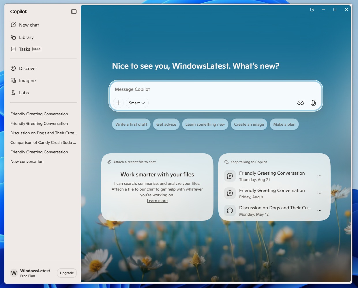 New web Copilot for Windows 11