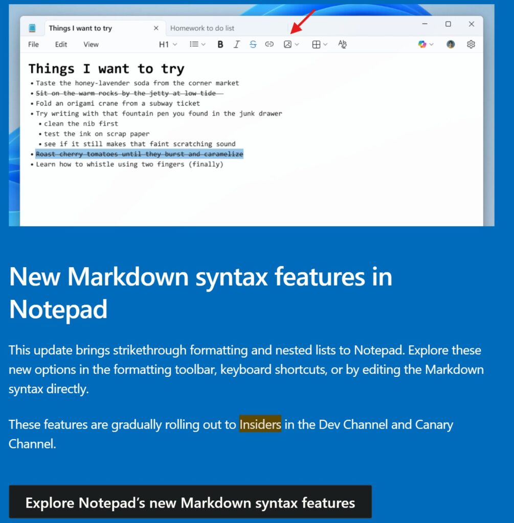 Microsoft teases image support in Notepad for Windows 11 ahead of roll out