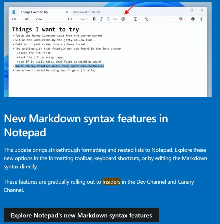 Technical Support Notepad Microsoft teases image support in Notepad for Windows 11 ahead of roll out