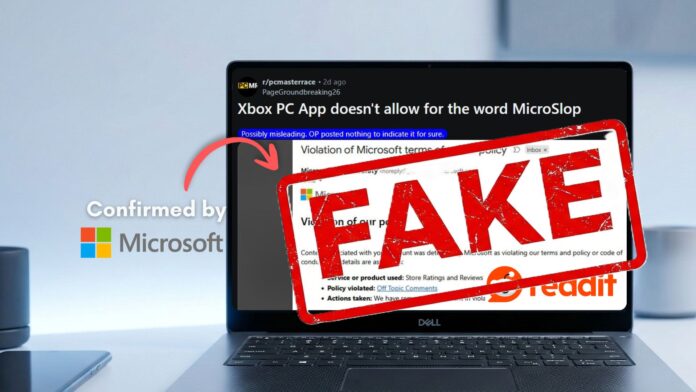 Reddit post claiming Microsoft banned the word “Microslop” in Xbox app reviews is FAKE as confirmed by Microsoft