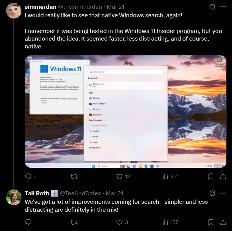Tali Roth about improvements coming to Windows Search