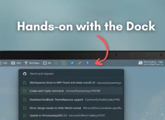 Testing the Command Palette Dock feature in PowerToys 0.98 update