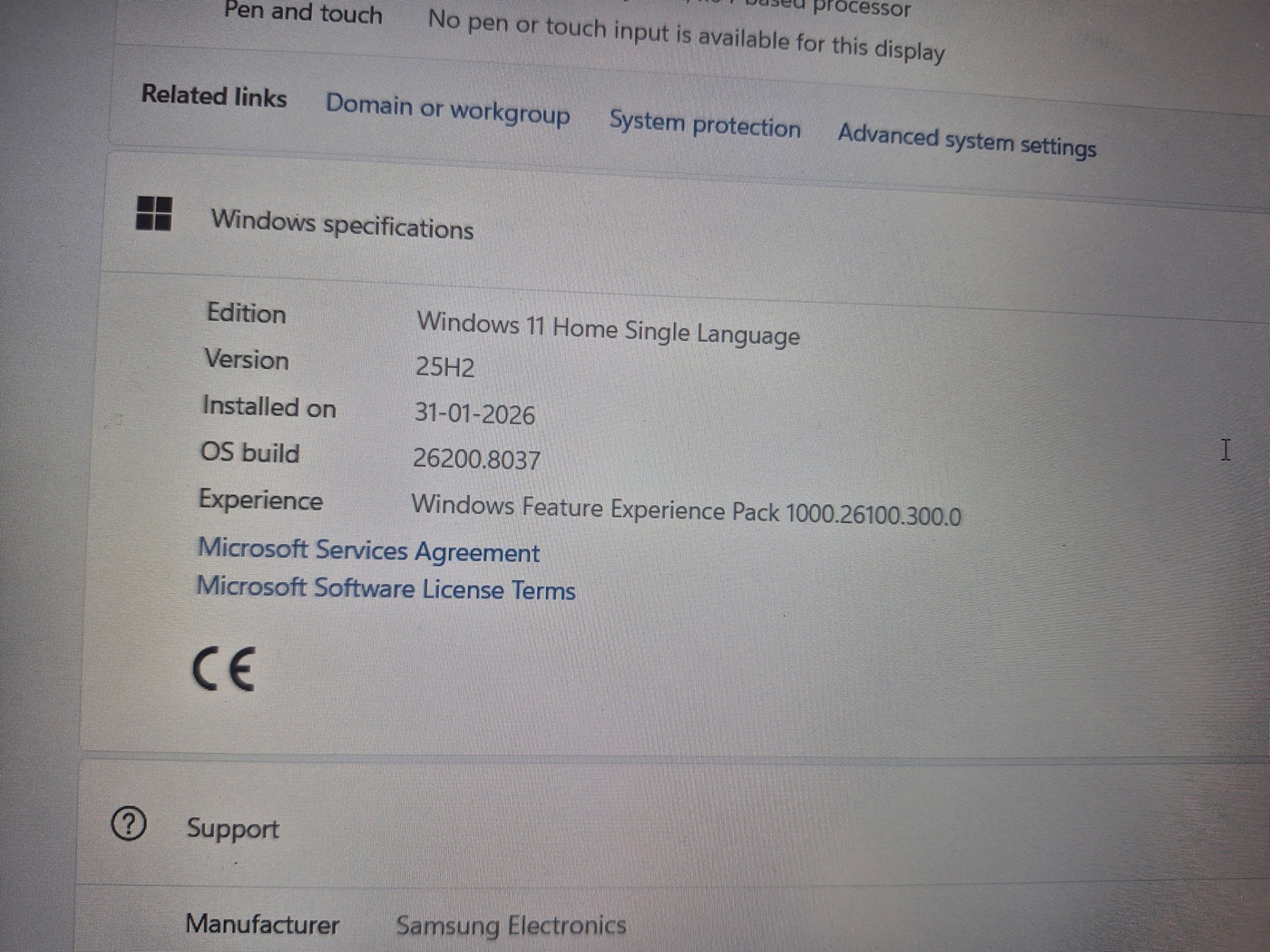 Windows 11 Build 26200.8037 installed