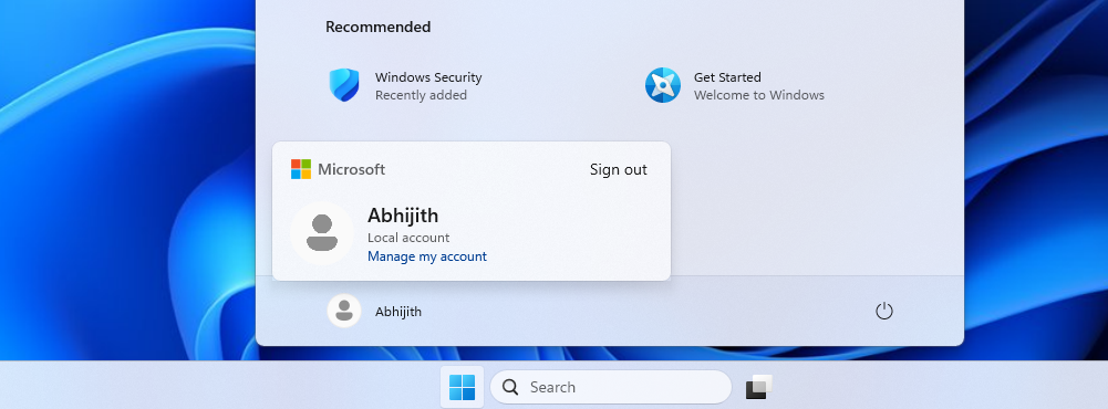 Windows 11 LTSC running with a local account