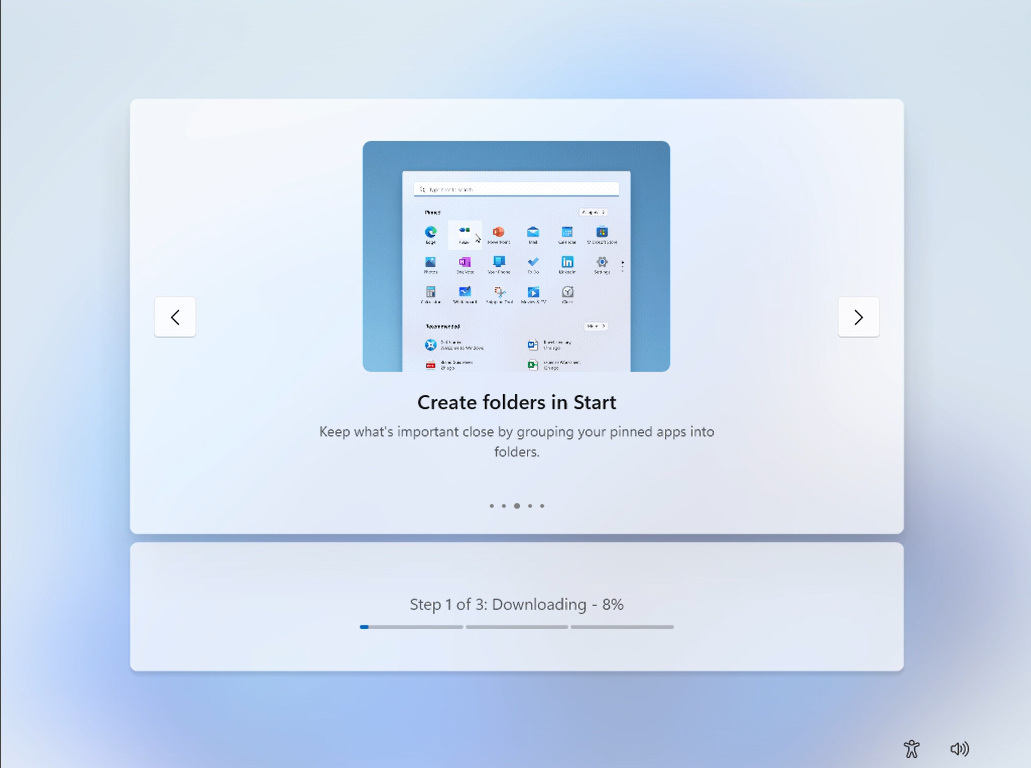 download in progress while different pages show up