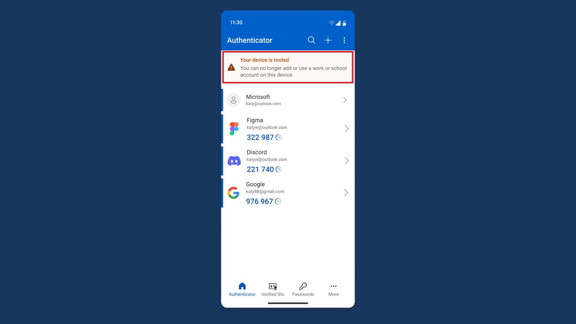 microsoft authenticator blocks jailbroken phone