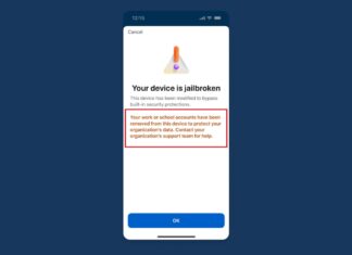 microsoft authenticator removes account and data on jailbroken phone