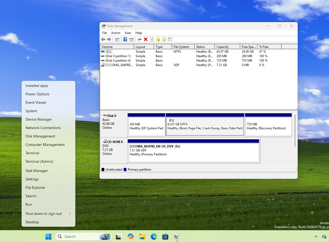 Disk Management tool