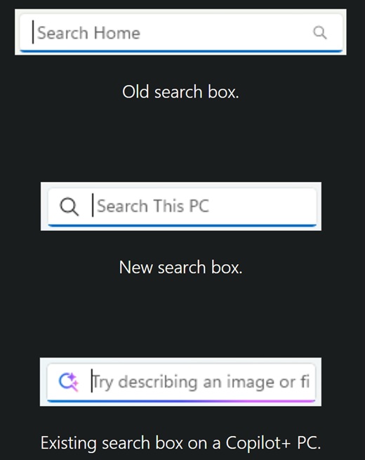 File Explorer search bar