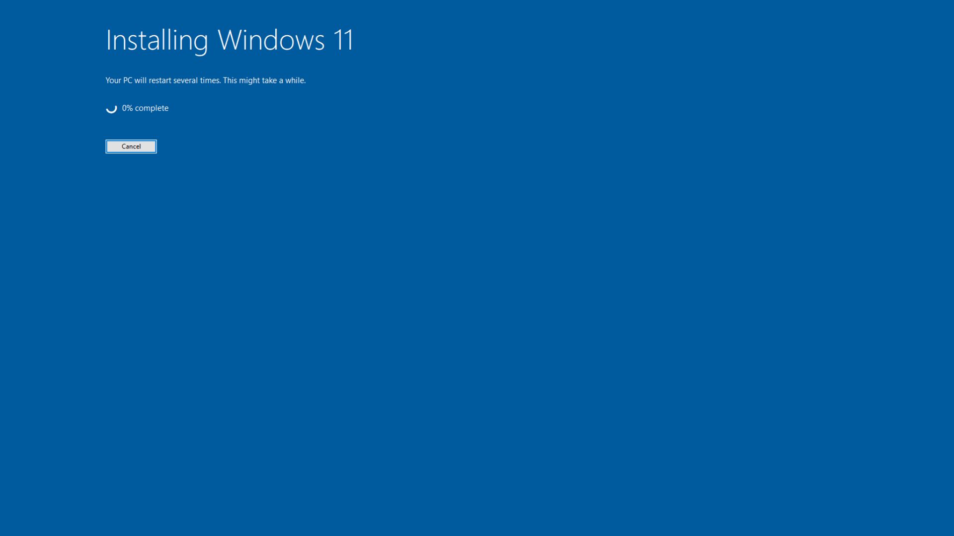 Installing Windows 11 screen