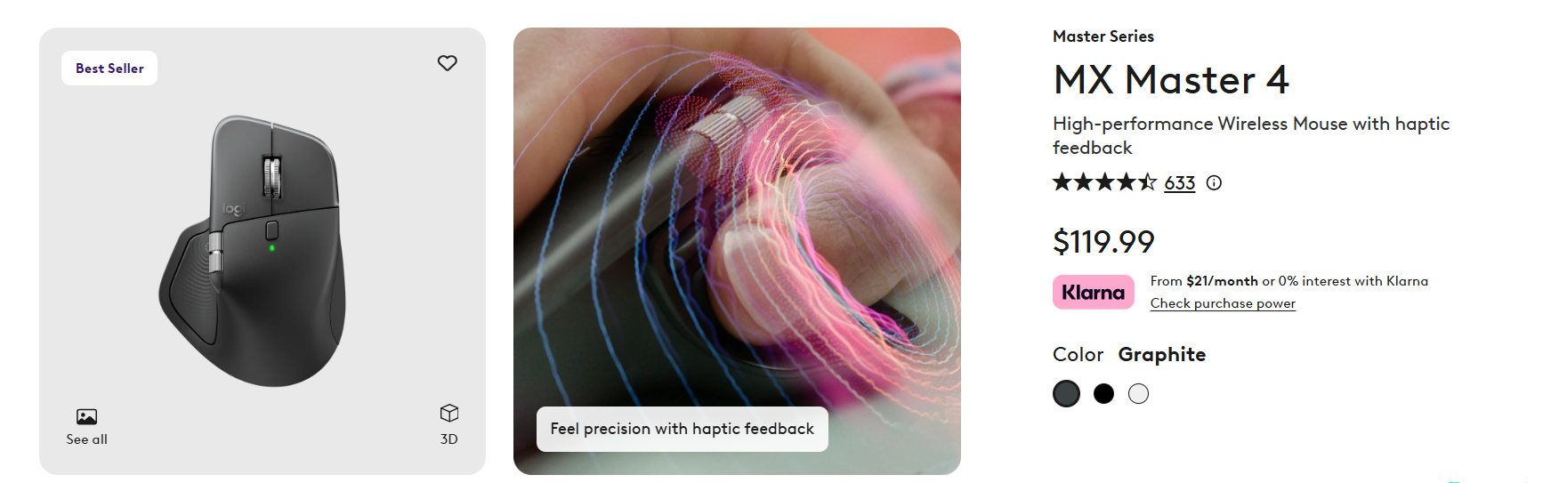 Logitech MX Master 4 mouse with haptic feedback