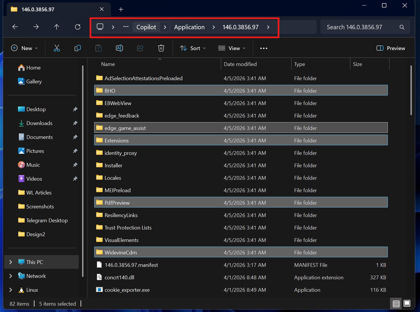 MS edge features in Copilot